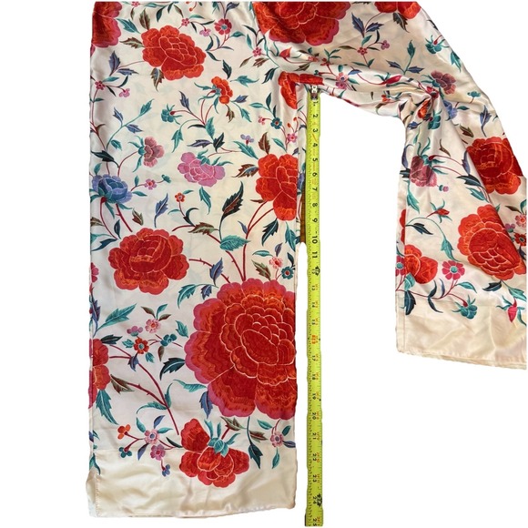 Natori Floral Satin Pajama Pants Beaded Drawstring Lounge Sleepwear Size XL EUC! - Picture 4 of 7